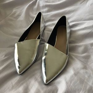 Silver Zara loafers/ flats
